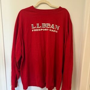 L.L. Bean Longsleeve T Shirt Mens XL Red Logo Traditional Winter Long sleeve